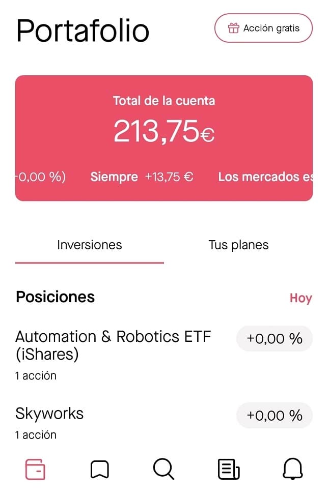 Cartera Acciones y ETFs Bux Zero